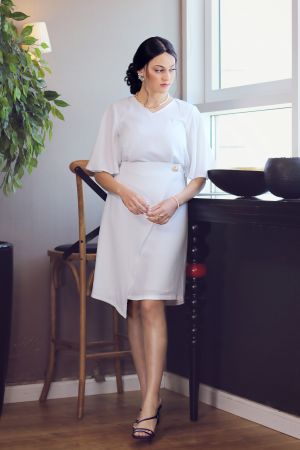 Marlen Boutique - מרלן בוטיק חצאיות חצאית דגם Marlen White